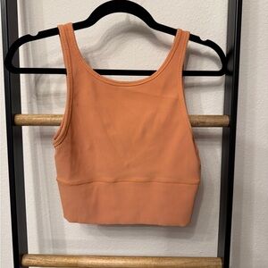 lululemon Orange Ribbed Crop Tank Top